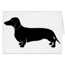 Black on White Dachsund Card