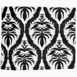 Black on White Damask Floral Vinyl Binder