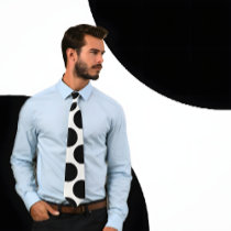 Black on White Large Circles Tie by strictlyties Black on White Large Circles Tie