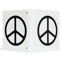 Black on White Peace Symbol Binder