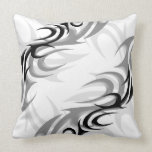 Black on White "Smoke" Pillow