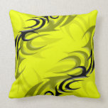 Black on Yellow "Smoke" Pillow