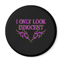 Black Only Look Innocent magnets by WhiteTiger_LLC Black Only Look Innocent magnets