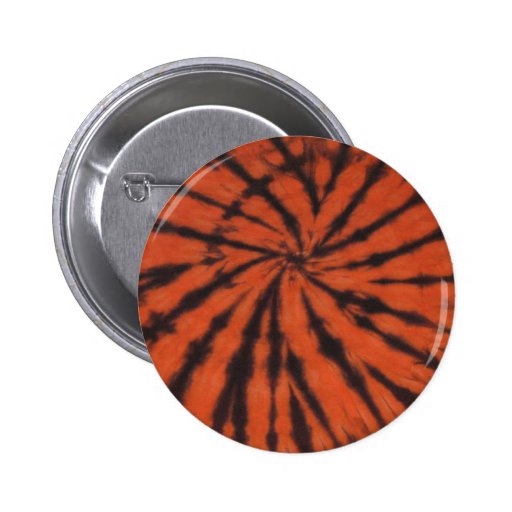 Black Orange Bengal Swirl Button Flair