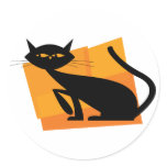 Black & Orange Cat Sticker