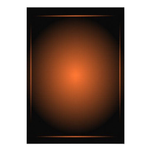 Black & Orange Glow Monogram Sci-fi - Invitation