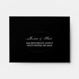 Black Match Elegant RSVP RETURN Envelope Black Orange Match Elegant Halloween RSVP RETURN Envelope