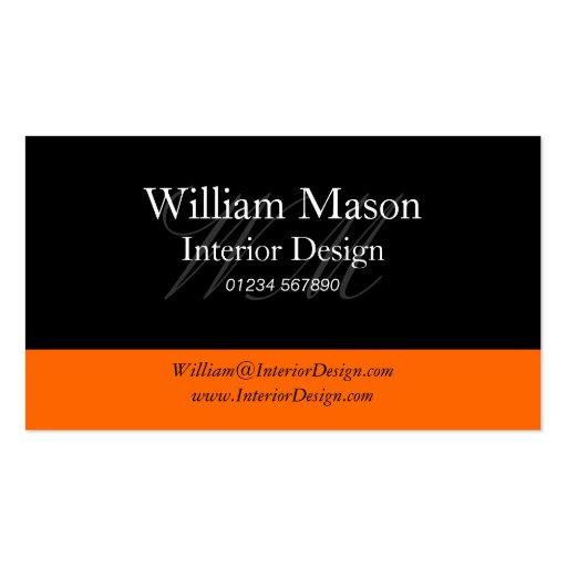 Black & Orange Professional Business Card (front side)