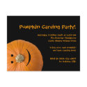 Black orange pumpkin Halloween party invitation postcard