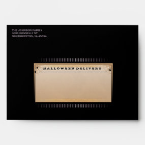 Black Orange Purple Spooky Bugs Halloween Envelope