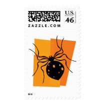 Black & Orange Spider Postage Stamps