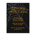Black orange spider web Halloween invitation card postcards