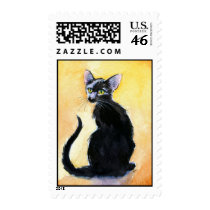 Black oriental shorthair cat or kitten postage