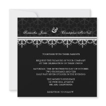 Black Ornamental Wedding invitation