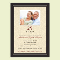 Black Ornate Anniversary Party Invitation invitations