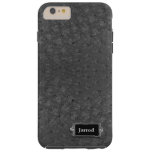 Black Ostrich Leather Look iPhone 6 Plus Case