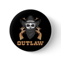 Black Outlaw Pinback Buttons