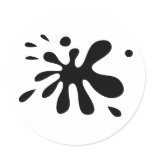 Black Paint Splat Round Stickers