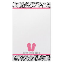 Black Paint Splatter & Pink Flip Flops Stationery