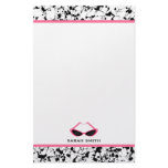 Black Paint Splatter &amp; Retro Pink Sunglasses Stationery Paper
