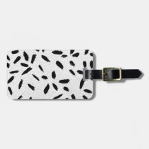 black paint strokes bag tag
