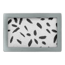 black paint strokes belt buckle
