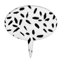 black paint strokes cake pick