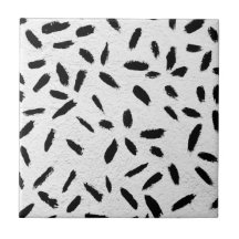 black paint strokes ceramic tile