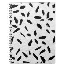 black paint strokes notebooks