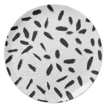 black paint strokes party plates