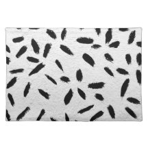 black paint strokes placemat