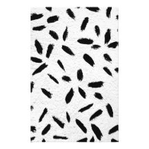 black paint strokes stationery