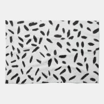 black paint strokes towel