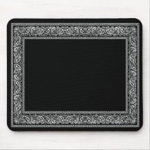 Black Paisley Bandana Mouse Pad