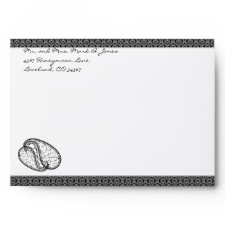 Black Paisley DamaskWedding Envelopes envelope