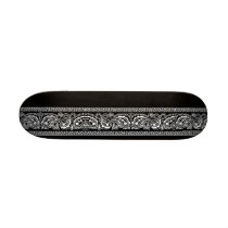 Black Paisley Skateboard Mini