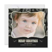 Black Paisley Western Christmas Cards Announcement