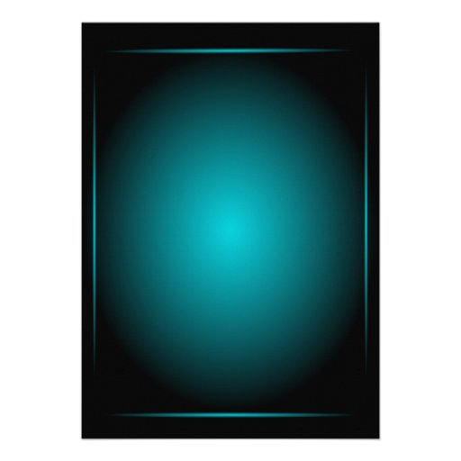 Black & Pale Blue Glow Monogram Sci-fi  Invitation