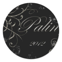 Black Palin 2012 Round Sticker by DebLis Black Palin 2012 Round Sticker