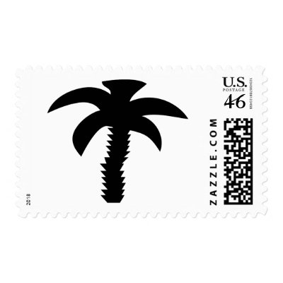 black palm tree icon stamp by Tomaniac