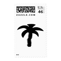 black palm tree icon postage