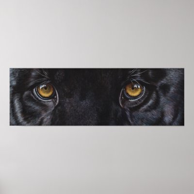 Black panther leopard eyes print by artbyakiko