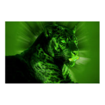 Black Panther on Green posters