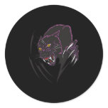 black panther tribal design round stickers