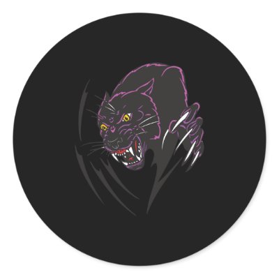 black panther tribal design round stickers by doonidesignsanimals