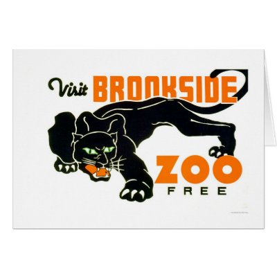 Black Panther Zoo 1937 WPA Greeting Card by lc_wpa