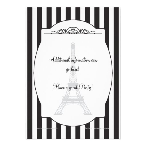 Black Paris Sweet Sixteen Party Invitation