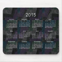 Black Patchwork 2015 Calendar Mouse Pad