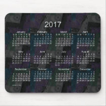 Black Patchwork 2017 Calendar Mouse Pad