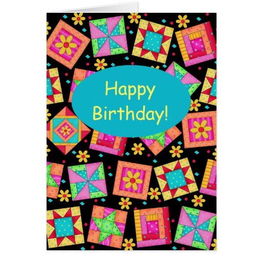 Happy Birthday Quilt Cards, Happy Birthday Quilt Card Templates